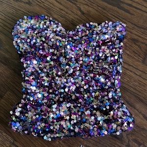 Shimmering Zara Tube top RARE party top